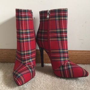 Plaid high heels! Never worn size 8. Make an offer